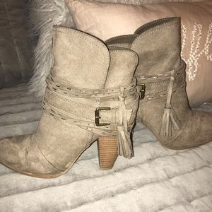 Light Tan Suede Booties